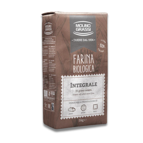 BỘT MÌ NGUYÊN CÁM HỮU CƠ MOLINO GRASSI 1KG