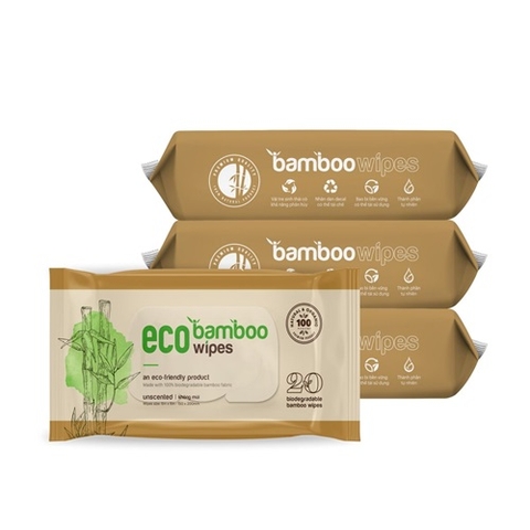 KHĂN ƯỚT VẢI SỢI TRE ECO BAMBOO 80 TỜ