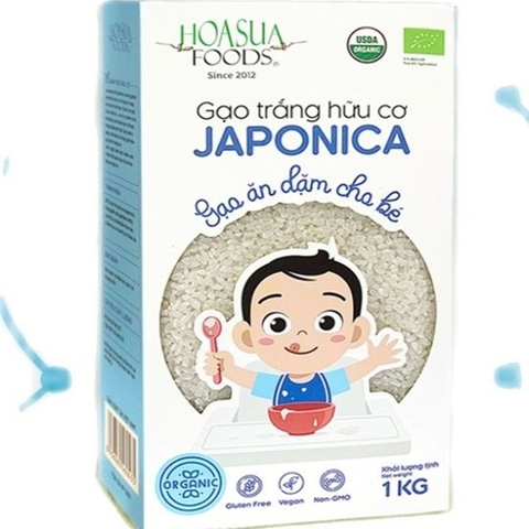 GẠO TRẮNG HỮU CƠ JAPONICA HOA SỮA 1KG