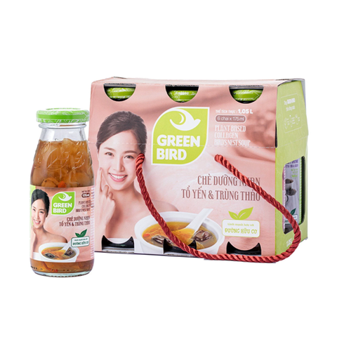 CHÈ DƯỠNG NHAN TỔ YẾN & TRÙNG THẢO GREEN BIRD 175ML X 4 CHAI