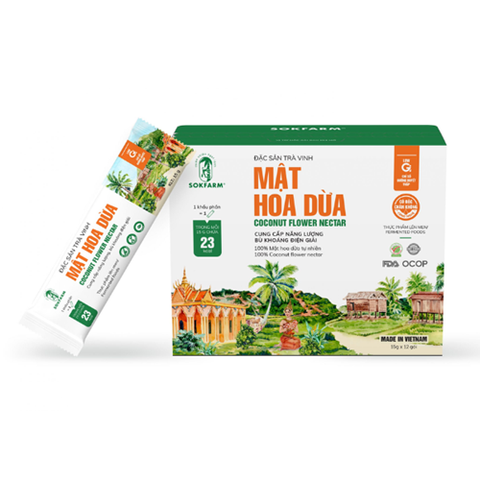 MẬT HOA DỪA HỮU CƠ SOKFARM 12 GÓI X 15G