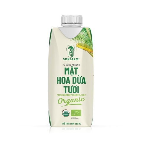 MẬT HOA DỪA TƯƠI HỮU CƠ SOKFARM 330ML