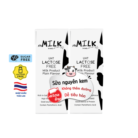 SỮA BÒ NGUYÊN KEM KHÔNG LACTOSE MMILK 180ML X 2 HỘP
