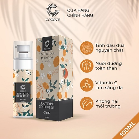 DẦU DỪA DƯỠNG THỂ HƯƠNG CAM HỮU CƠ COCOVIE 100ML