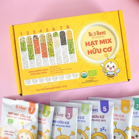 HẠT MIX HỮU CƠ CHO BÉ ĂN DẶM BIOBEES 50G - 1 GÓI