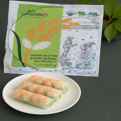 BÁNH TRÁNG GẠO TRẮNG HỮU CƠ HASABIO 200G
