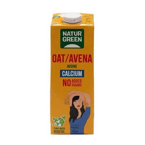 NƯỚC YẾN MẠCH CANXI KHÔNG ĐƯỜNG HỮU CƠ NATURGREEN 1L