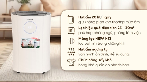 Máy hút ẩm kết hợp lọc không khí Nagakawa NAD8559