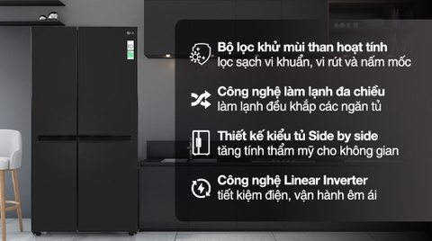 Tủ lạnh LG Inverter 530L 4 cửa GR-B53MB
