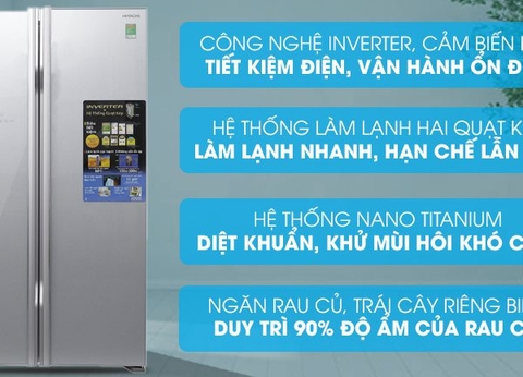 Tủ lạnh Hitachi R-S700PGV2 – 589 lít, 2 cửa, inverter