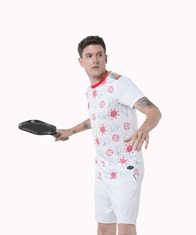 Áo T-shirt Pickleball Cross Nam - Màu Trắng