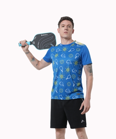 Áo T-shirt Pickleball Cross Nam - Màu Xanh Bích