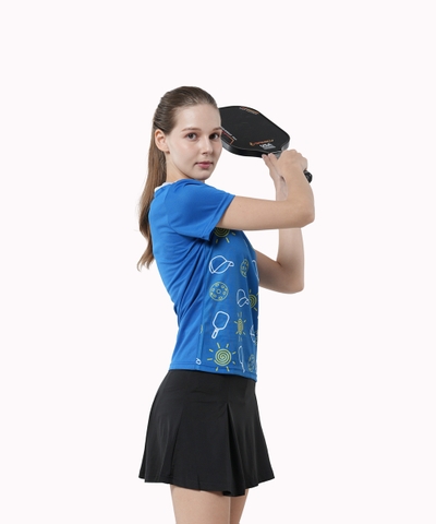 Áo T-shirt Pickleball Cross Nữ - Màu Xanh Bích