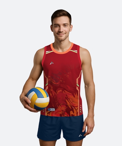 Áo Bóng Chuyền Nam Kaiwin Champion - Màu Đỏ