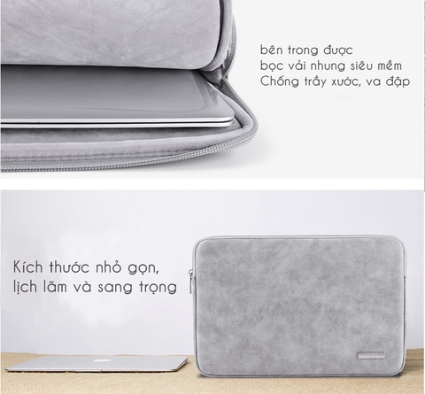 Túi Da chống sốc, chống thấm cao cấp Canvas Artisan AV044 dùng cho iPad/ Macbook/ Laptop 14 inch