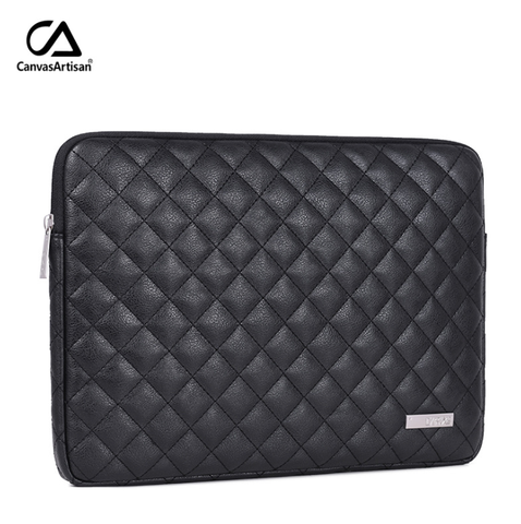 Combo Túi Da chống sốc đựng Laptop/ iPad/ Macbook cao cấp Canvas Artisan AV046 (14inch ,2 Ngăn, tặng kèm túi đựng phụ kiện )
