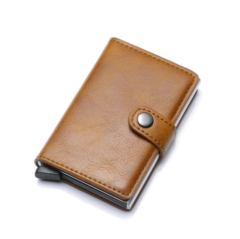 Ví da Mini đựng thẻ ATM, Name Card tiện dụng AV051 (Case kim loại, có nút ấn tự động đẩy thẻ ra)