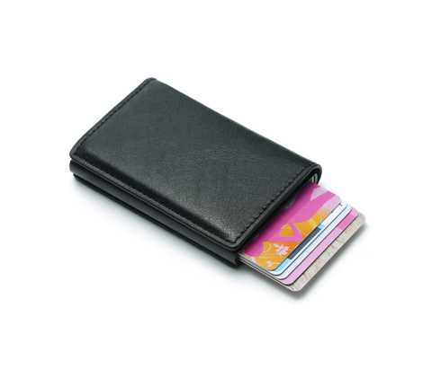 Ví da Mini đựng thẻ ATM, Name Card tiện dụng AV050 (Case kim loại, có nút ấn tự động đẩy thẻ ra)