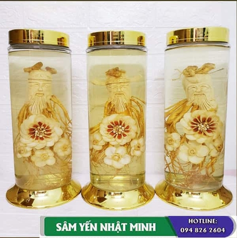 Bình ngâm rượu sâm mang ý nghĩa sức khỏe cho người thân yêu
