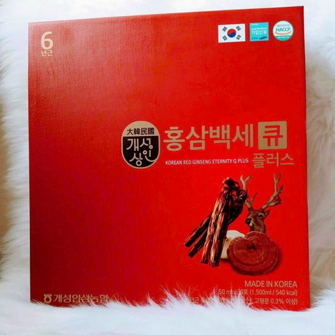 Nước Hồng Sâm Nhung Hươu Linh Chi Q Plus Hàn Quốc 50ml * 30 gói
