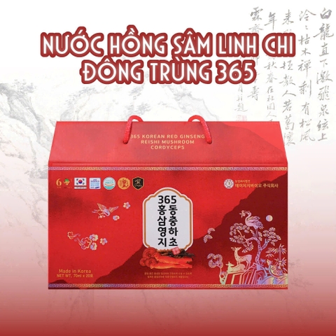 NƯỚC HỒNG SÂM LINH CHI ĐÔNG TRÙNG HẠ THẢO 70Ml* 20 GÓI