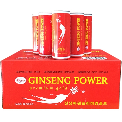 Nước uống hồng sâm KGS Hàn Quốc thùng 24 lon thanh lọc cơ thể
