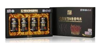 Cao Hắc Sâm Đông trùng hạ thảo Hàn Quốc hộp 4 lọ * 240g (Korean Black Ginseng Silkworm Mushroom Sap )