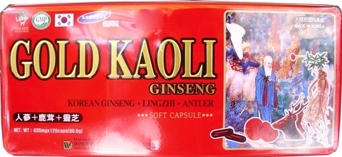 Viên hồng sâm nhung hươu linh chi Gold Kaoli hộp 120 viên Hàn Quốc