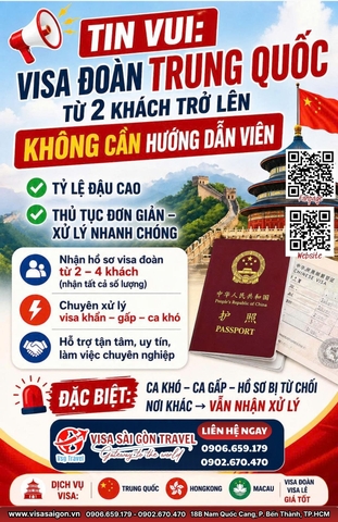 🏮 VISA ĐOÀN TRUNG QUỐC TRONG TẦM TAY - CHỈ CẦN 2 NGƯỜI LÀ LÊN ĐƯỜNG! 🏮