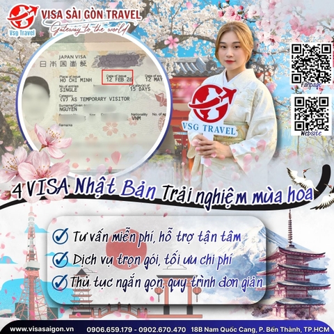 🌸 TRẢI NGHIỆM MÙA HOA ĐỘC ĐÁO - 4 VISA NHẬT BẢN CHÍNH THỨC APPROVE! 🌸