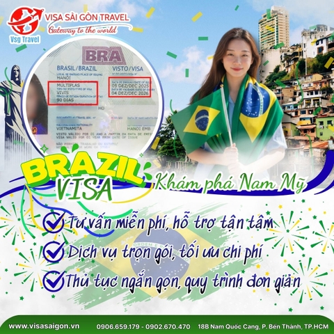 CHÚC MỪNG VỊ KHÁCH ĐẶC BIỆT ĐẬU VISA BRAZIL MULTI 1 NĂM - KHÁM PHÁ NAM MỸ CUỐI NĂM! 🌴