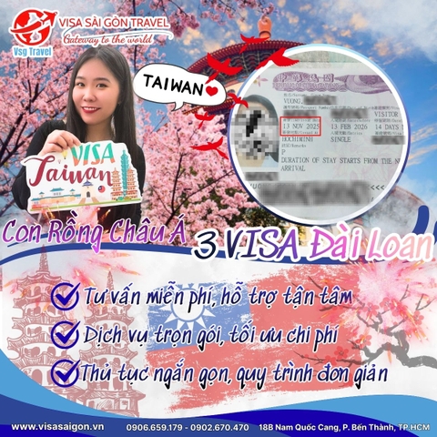 CHU DU ĐẾN ĐÀI LOAN CÙNG 3 CHIẾC VISA THÀNH CÔNG VƯỢT ẢI!