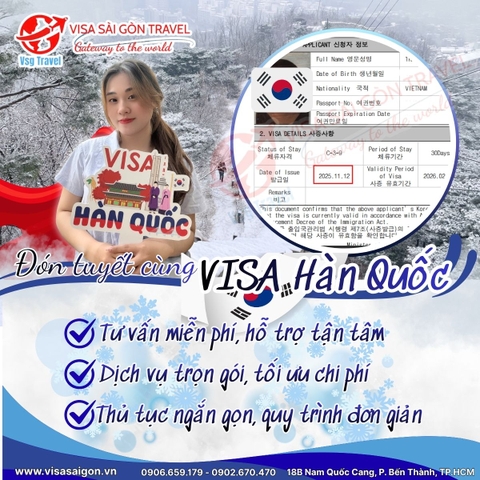 ĐÓN TUYẾT CÙNG CHIẾC VISA HÀN QUỐC VỀ CUỐI NGÀY!