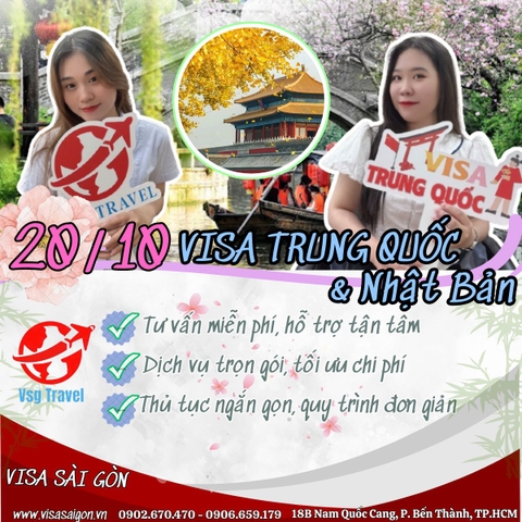 KẾT THÚC NGÀY 20/10 TRONG NIỀM VUI VỚI VISA TRUNG QUỐC & NHẬT BẢN