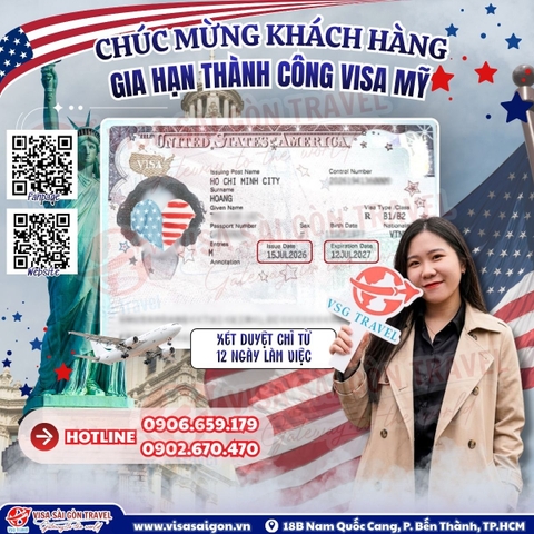 CHÚC MỪNG KHÁCH HÀNG ĐẬU GIA HẠN VISA MỸ MULTIPLE 1 NĂM SIÊU TỐC!