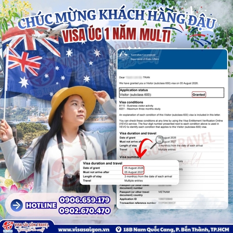 VISA ÚC MULTIPLE 1 NĂM CẬP BẾN - BẮT ĐẦU HÀNH TRÌNH "FREESTYLE"!