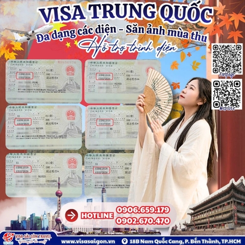 VISA TRUNG QUỐC ĐA DẠNG DIỆN "DẠO BỜ" - SẴN SÀNG CHẠM TAY VÀO MÙA LÁ VÀNG TRUNG HOA