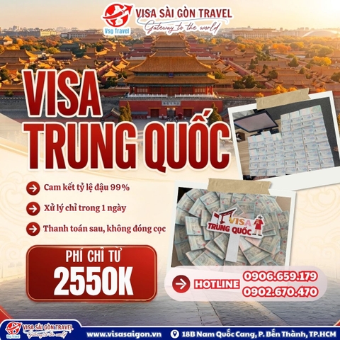 VISA TRUNG QUỐC TRỌN GÓI CHỈ TỪ 2.550K!