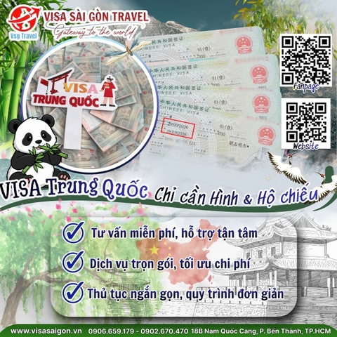 VISA TRUNG QUỐC ĐỔ BỘ: THỦ TỤC CHỈ CẦN HÌNH VÀ HỘ CHIẾU!