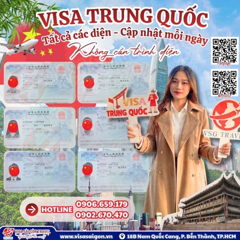 VISA TRUNG QUỐC TẤT CẢ CÁC DIỆN CẬP BẾN - VISA SÀI GÒN CẬP NHẬT MỖI NGÀY!