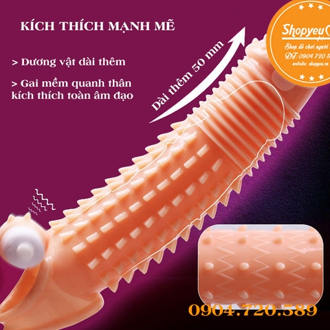 Bao Cao Su Đôn Dên Gai Rung Hai Đầu