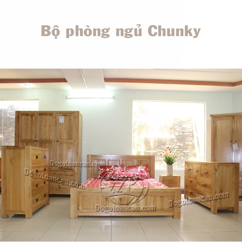 GIƯỜNG  GỖ SỒI CHUNKY