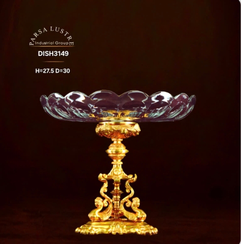 DC007_Khay để bàn mạ vàng 24K