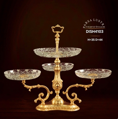 DC001_Khay đựng hoa quả mạ vàng 24k