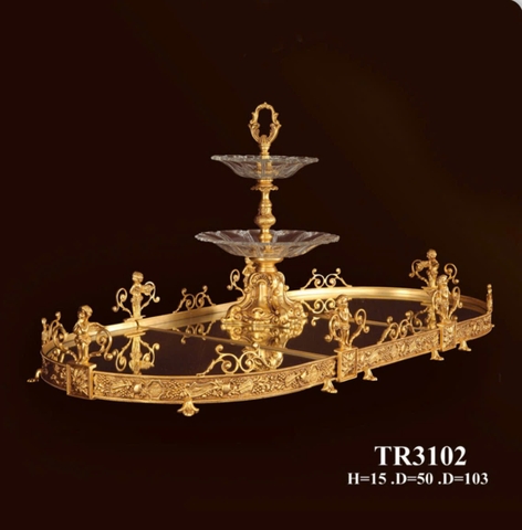 DC006_Khay để bàn mạ vàng 24K