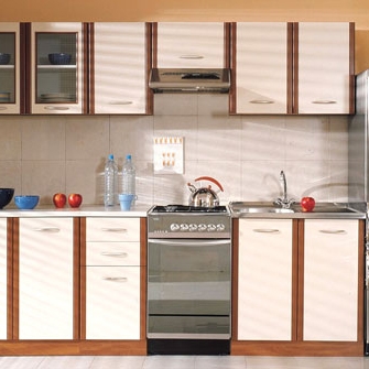 Mẫu tủ bếp chữ I chất liệu Lacquer