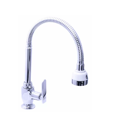 Vòi rửa chén lạnh cần lò xo Eurolife EL-T012 (Trắng bạc)