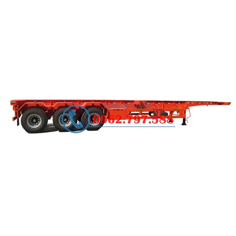 Sơ mi rơ mooc xương chở container có trục co duỗi : 40 feet, 3truc