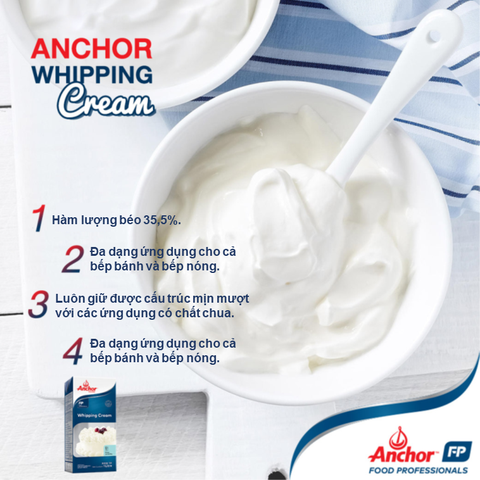 Whipping Cream Anchor New Zealand hộp 250ml