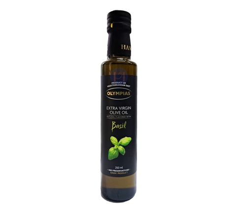 Dầu ô liu nguyên chất vị húng quế Olympias Hy Lạp chai 250ml